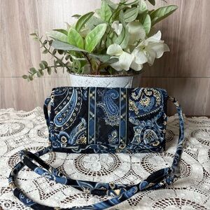 Vera Bradley Blue Paisley Wallet Crossbody Purse